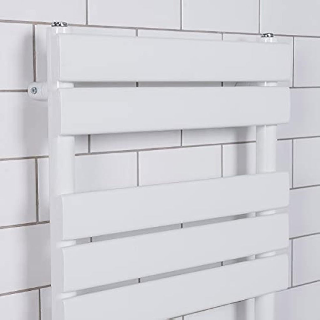 Jolof Store White Flat Panel Heated Towel Rail Radiator - 800 x 500mm