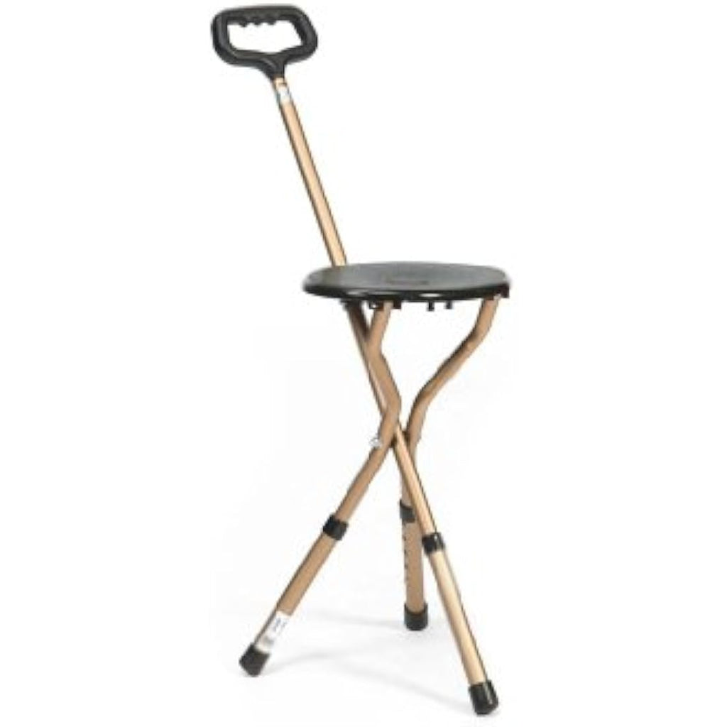 Drive Devilbiss Height Adjustable Aluminium Walking Cane with Seat