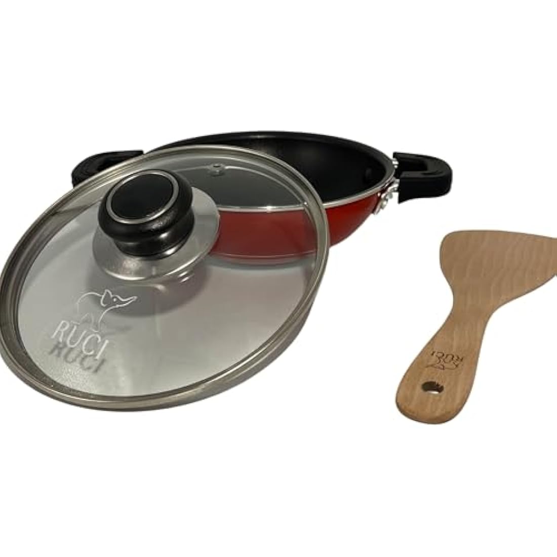 RUCI Non-Stick Hopper Pan with Glass Lid – 20cm Sri Lankan Cookware