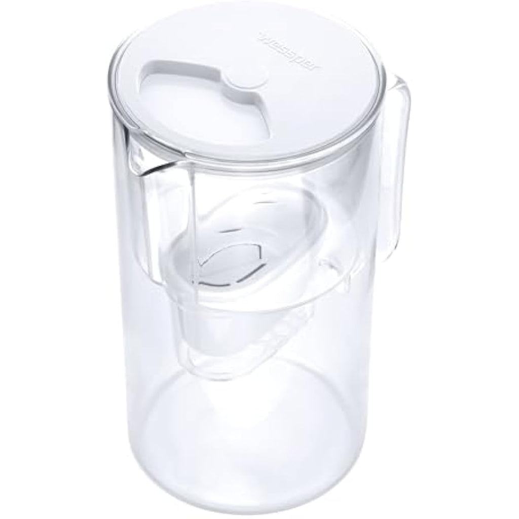 Wessper 3L Glass Water Filter Jug | Borosilicate Glass – White