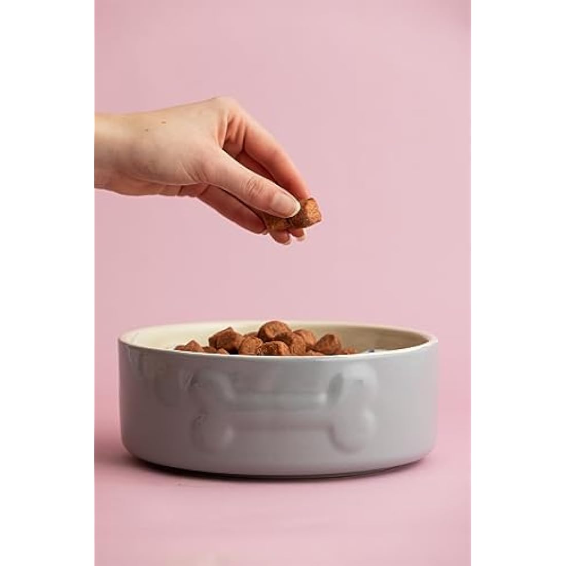 Mason Cash Grey Dog Bowl – 20cm Durable Stoneware Pet Dish for Large Dogs