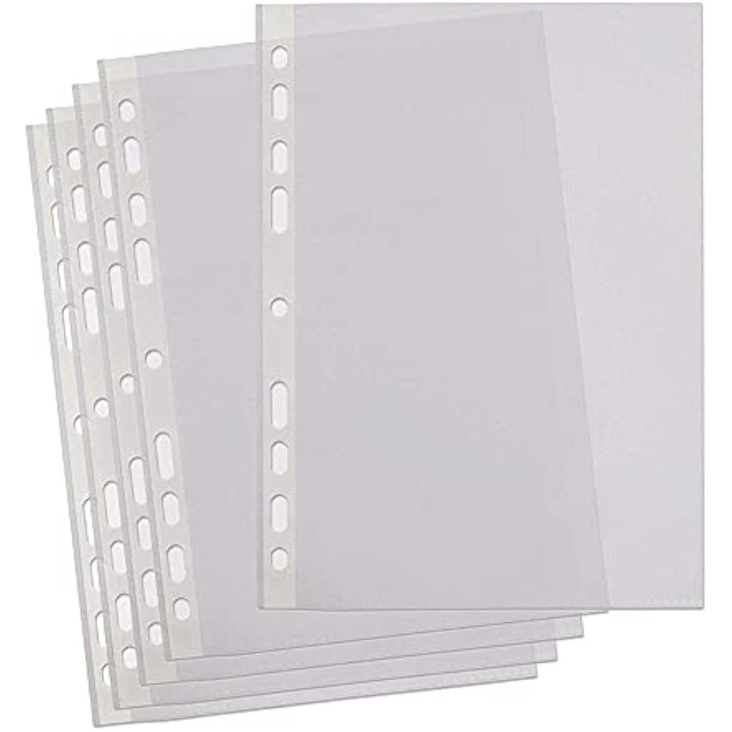Summit A4 Punched Pockets – 500 Pack Clear Embossed Poly Pockets