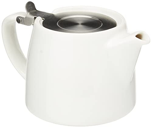 Forlife Stump Teapot with Infuser | 530 mL White Stackable Ceramic