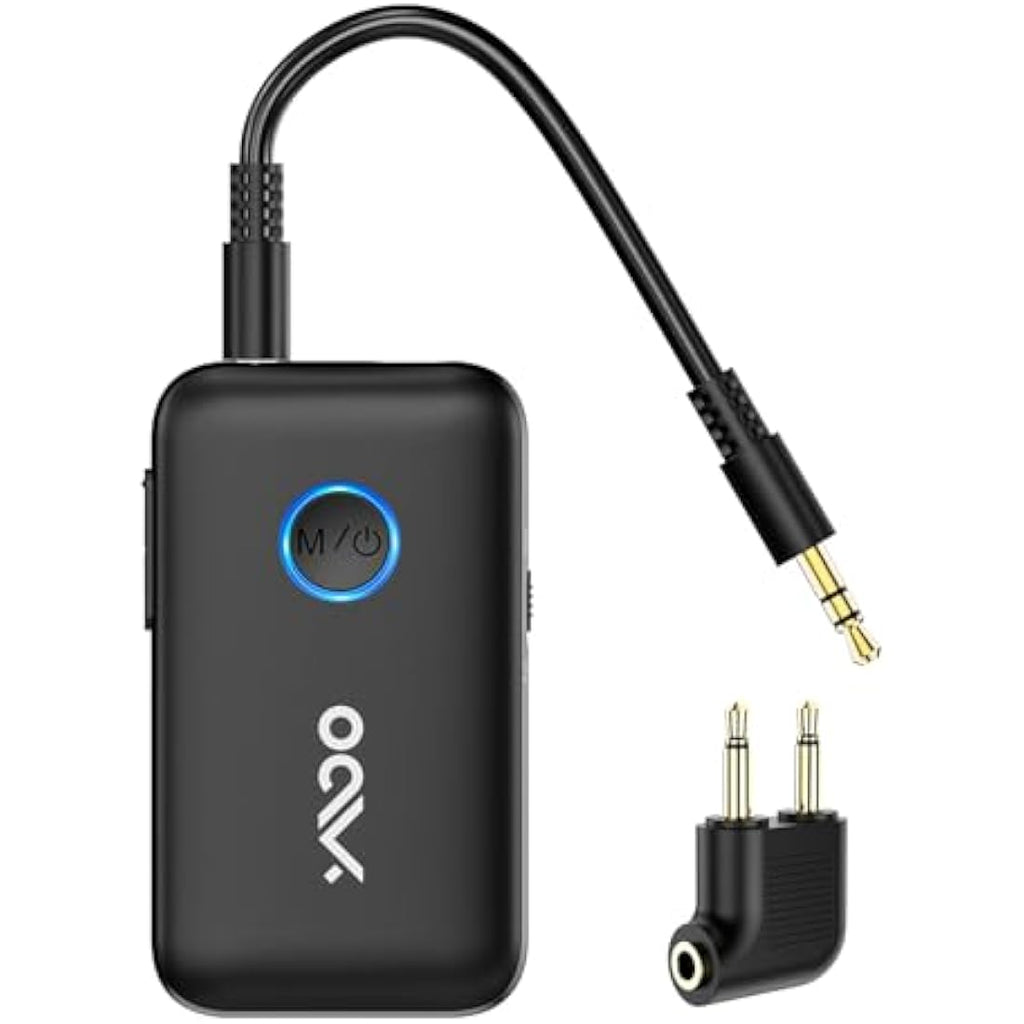 YMOO Bluetooth 5.3 Transmitter Receiver | 2-in-1 Audio Adapter for TV & Plane