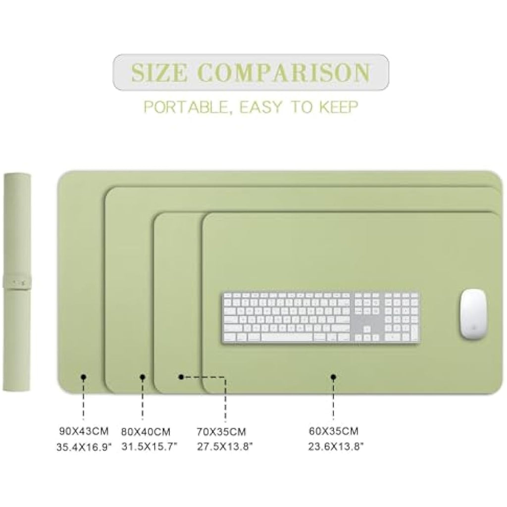 DOBAOJIA PU Leather Desk Pad - Waterproof Writing Mat, Light Green