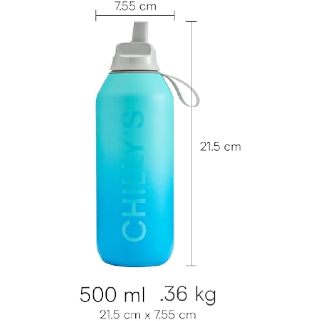 Chilly's Series 2 Flip Water Bottle – Insulated Stainless Steel, 1L