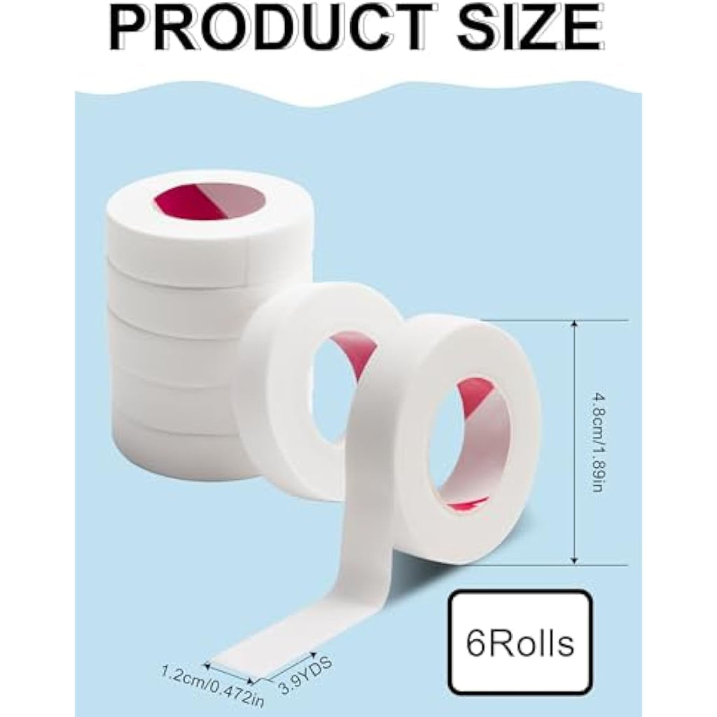 Lash Tape – 6 Rolls Hypoallergenic PE Medical Eyelash Tape