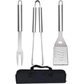 3-Piece Stainless Steel BBQ Grill Tool Set with Storage Bag