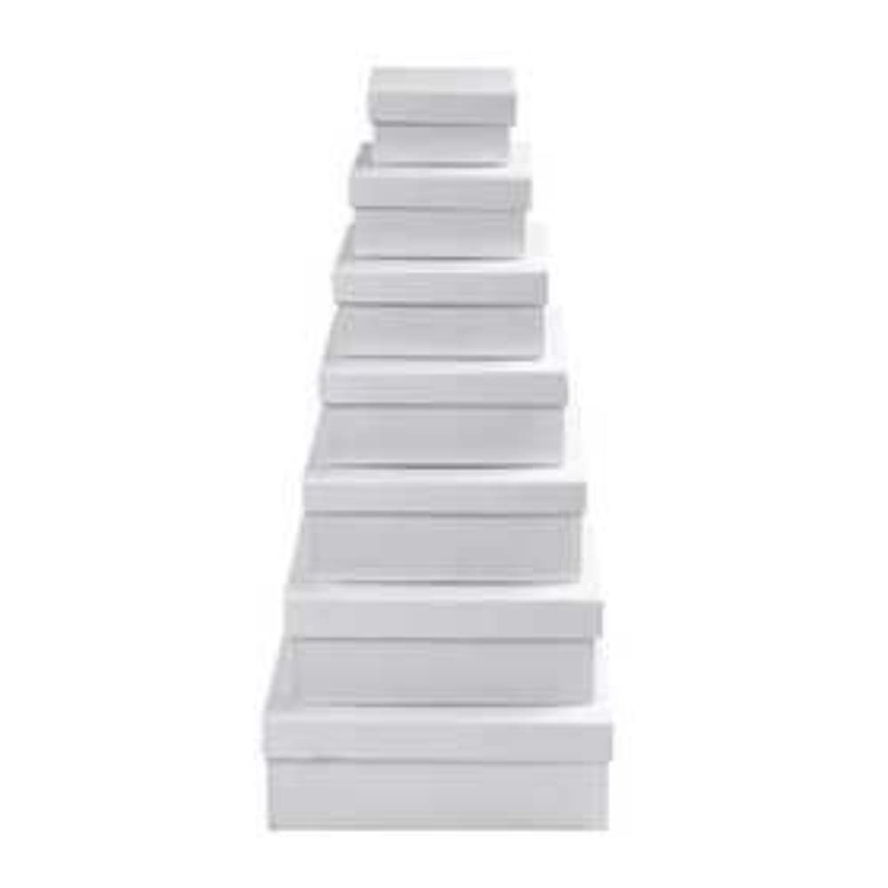 Creativ Company White Cardboard Square Nesting Box Set | 7 Sizes