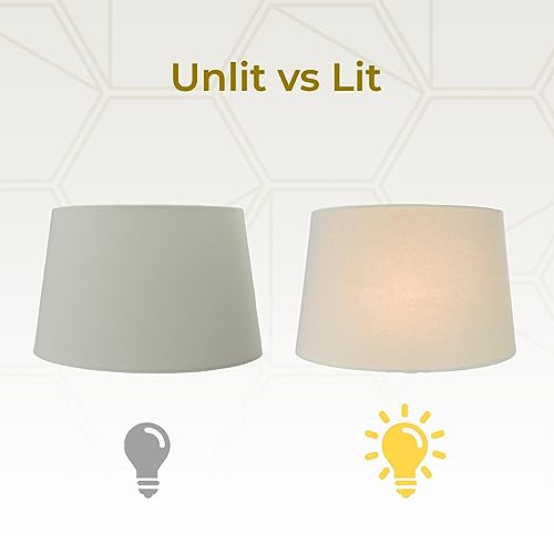 Royal Designs Shallow Oval Hardback Lamp Shade | Linen Eggshell | 10x12x7