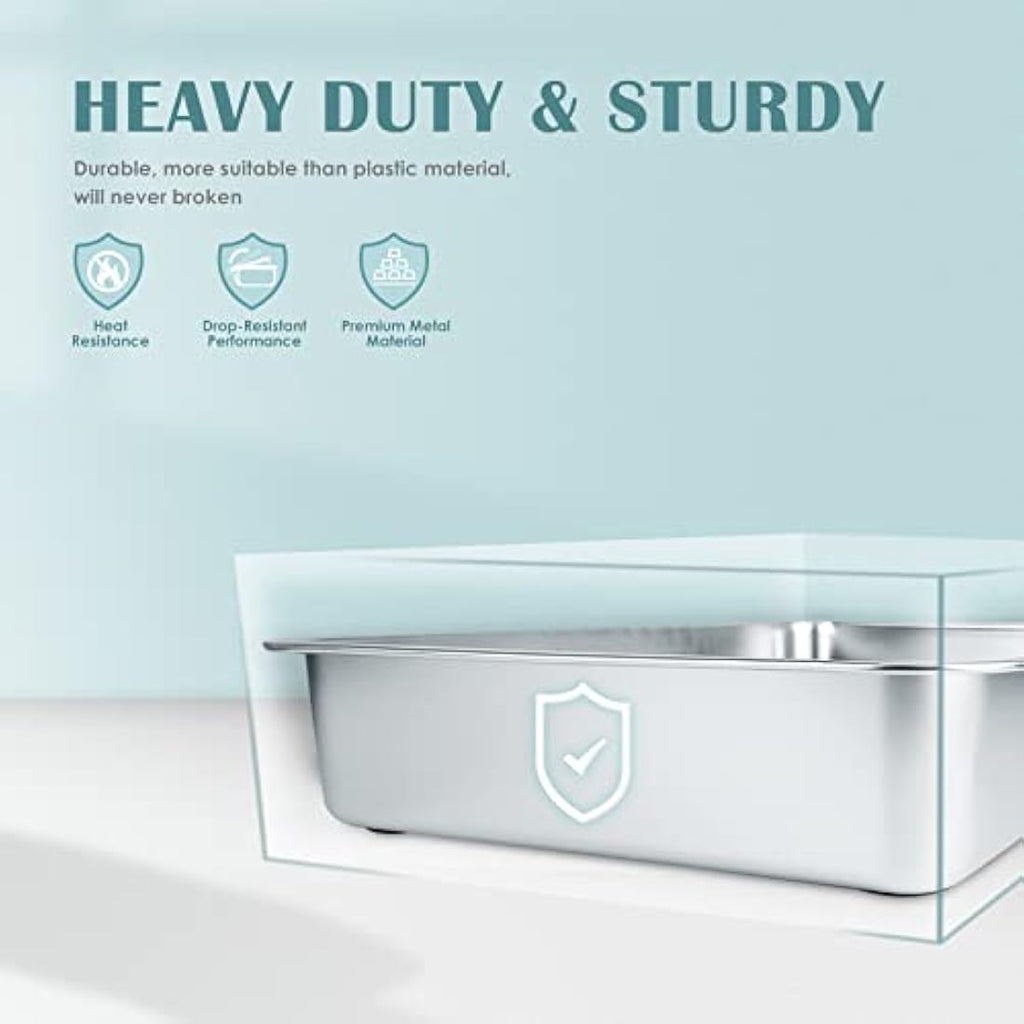 IKITCHEN Stainless Steel Cat Litter Box – Low Entry Metal Pan for Kittens