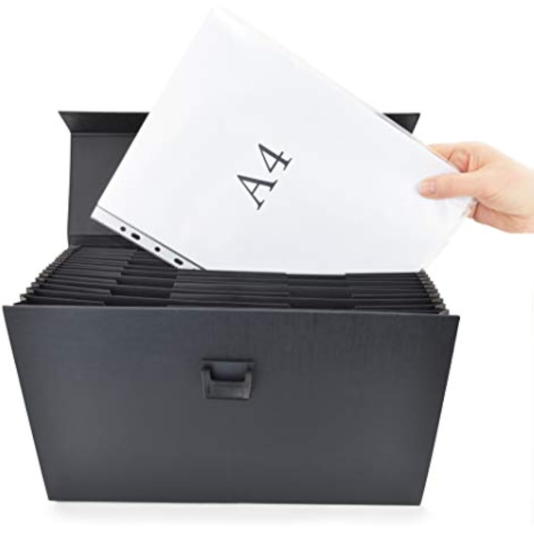Rapesco 19-Part Expanding Box File Document Organiser, A4+, Black