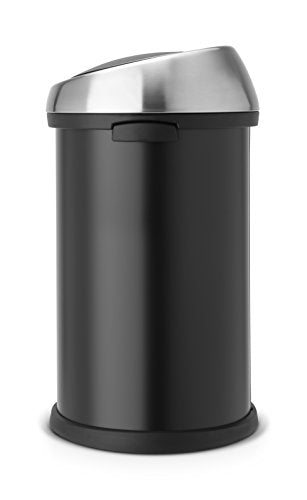 Brabantia Touch Bin 60L - Matt Black & Steel Kitchen Waste Bin