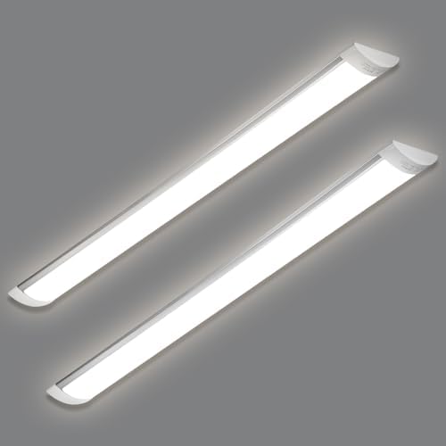 HUMIGA 5FT LED Batten Light – 50W Slim Surface Mount 4000K (2 Pack)