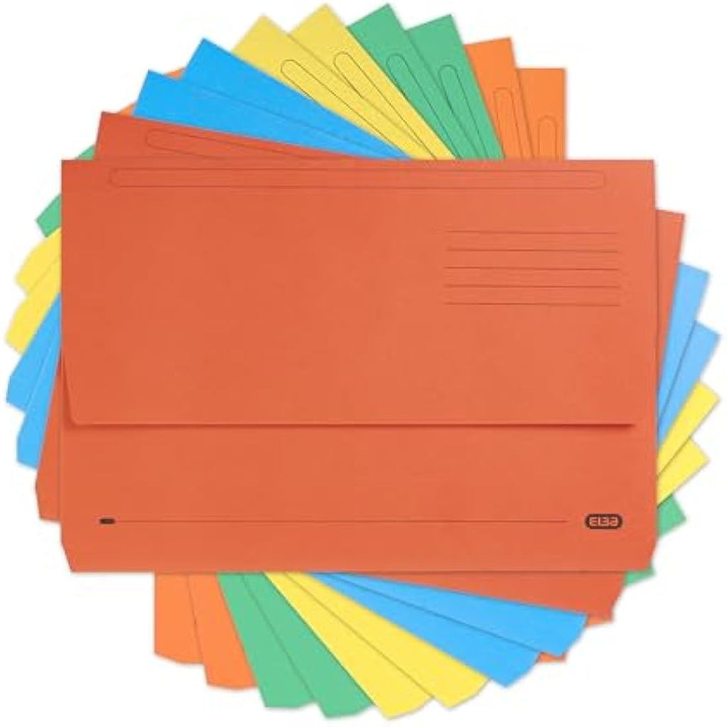Elba Foolscap Document Wallets – Assorted Colours – Pack of 10