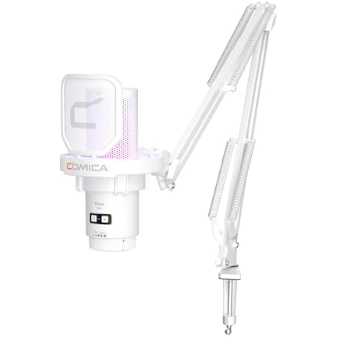 Comica EJoy Uni A USB Gaming Microphone with Boom Arm - RGB White