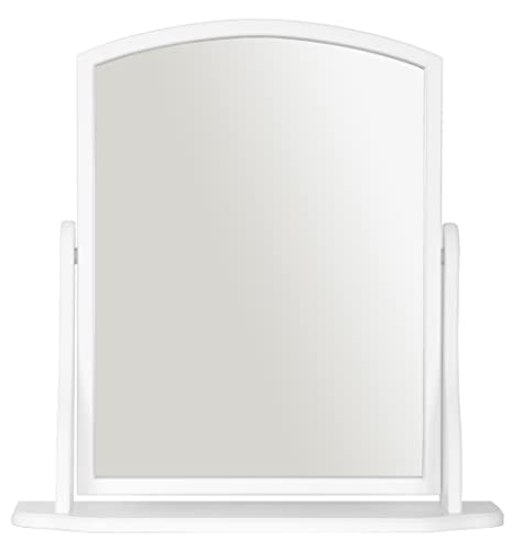 Jolof Store Arched Wooden Dressing Table Mirror – White Vanity Mirror