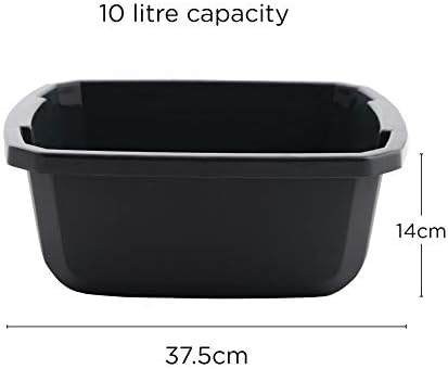 CleanPEAK 10L Washing Up Bowl – Grey Durable Kitchen Sink Basin