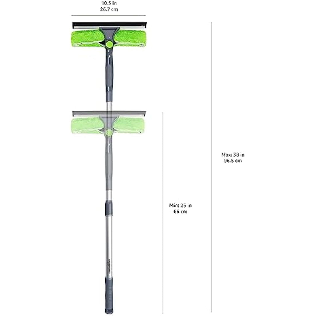 Window Squeegee – Extendable Pole & 180° Rotating Head