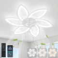 YUNLONG 30.7" Flush Mount Ceiling Fan with Light | Dimmable DC Motor