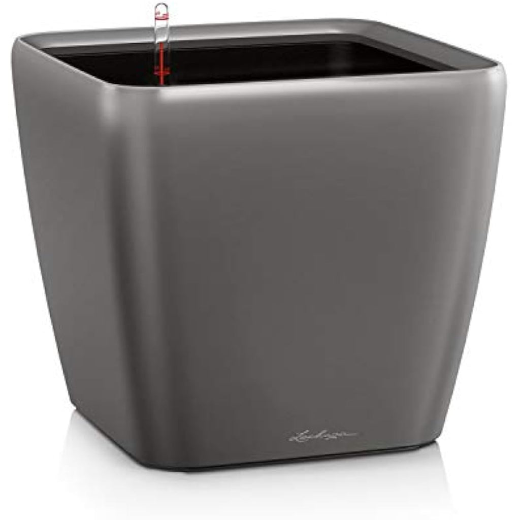 Lechuza Quadro LS 43 Self-Watering Planter | Charcoal Metallic Plastic