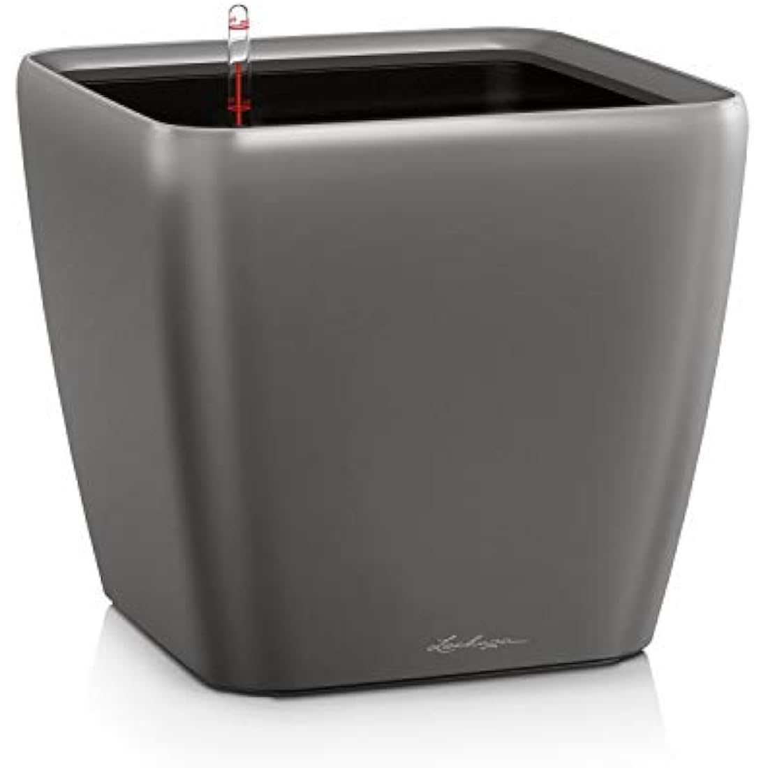 Lechuza Quadro LS 43 Self-Watering Planter | Charcoal Metallic Plastic