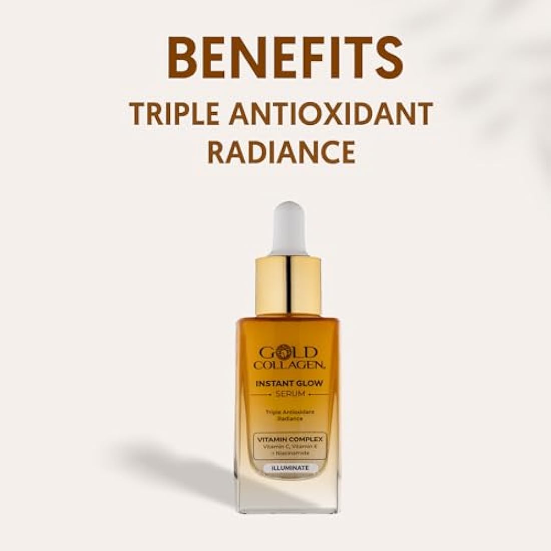 Gold Collagen Instant Glow Serum – Vitamin C & Niacinamide Anti-Aging 30ml