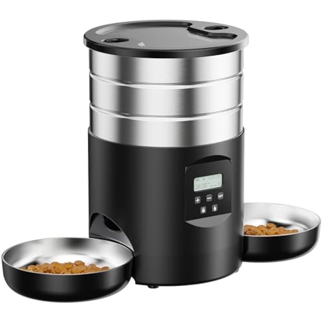 Jolof Store Automatic Cat Feeder for 2 Cats | 5L Stainless Steel Dispenser