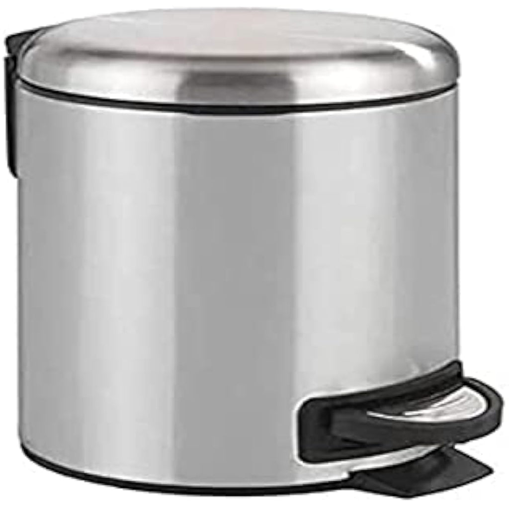 WENKO Leman Cosmetic Pedal Bin – 3L Matt Stainless Steel Waste Bin