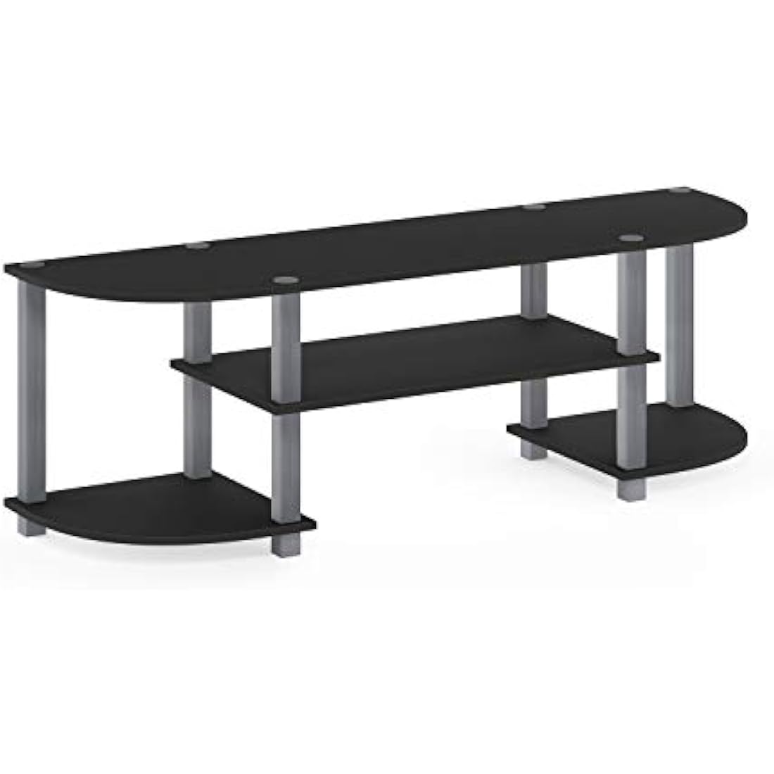 Furinno Wide TV Stand for 55 Inch TV – Modern Media Console, Black/Grey