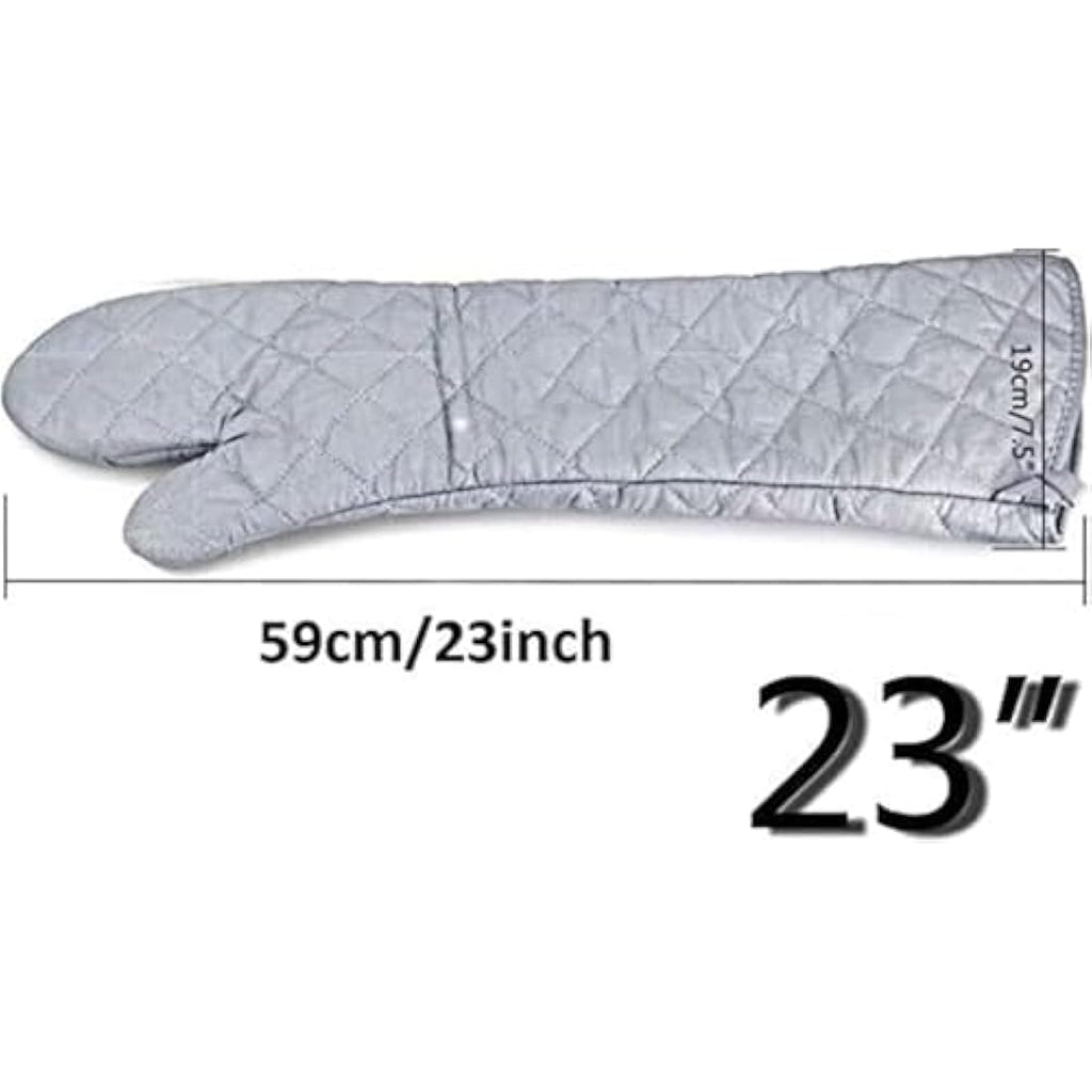 Jolof Store Heat Resistant Oven Mitts – 23 Inch Extra Long Cotton BBQ Gloves