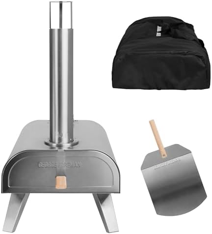 George Foreman 12 Inch Wood Fired Pizza Oven | Portable Stainless Steel