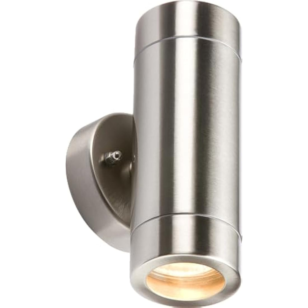 Knightsbridge Stainless Steel GU10 Up and Down Outdoor Wall Light