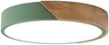 Minifair LED Flush Mount Ceiling Light – 12in Green Wood & Acrylic Fixture