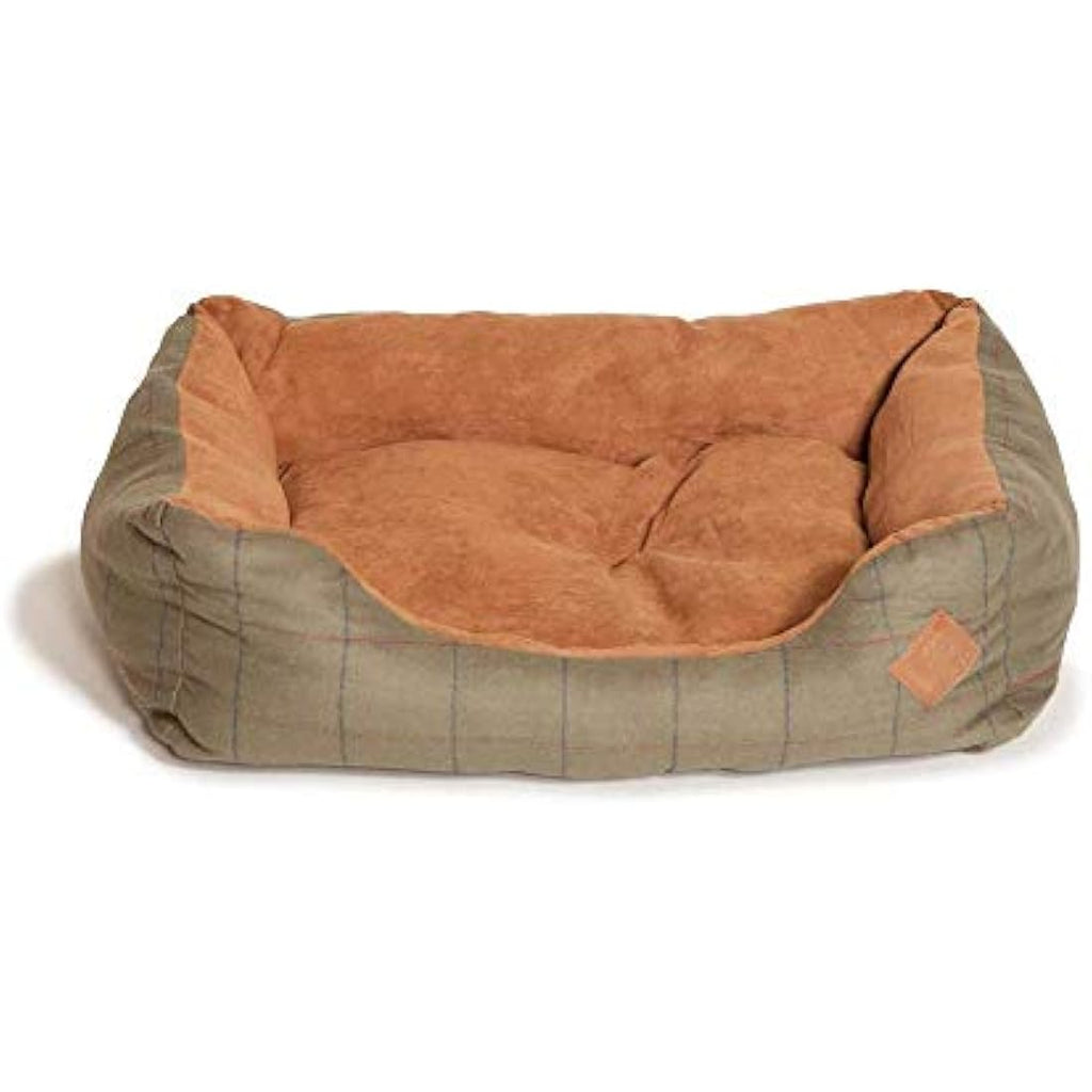 Danish Design Hunter Tweed Dog Snuggle Bed | Washable Faux Suede - 23"