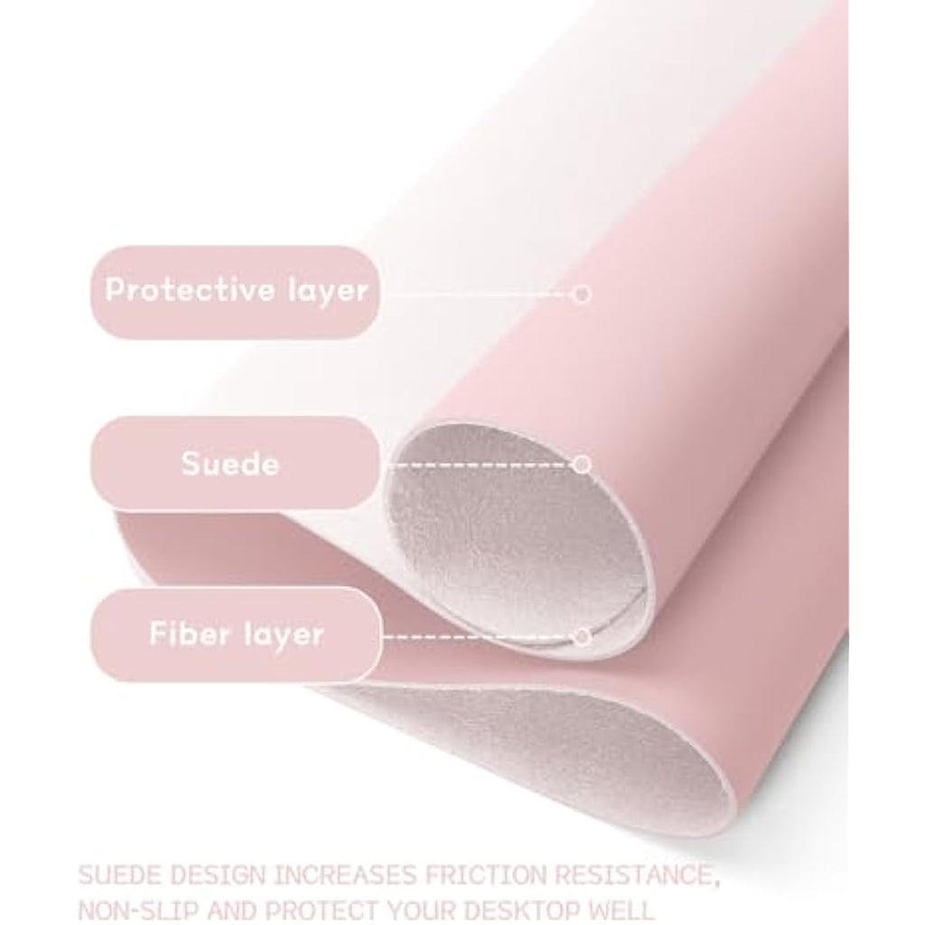 Leather Desk Pad – Waterproof Non-Slip Mouse Mat, Pink