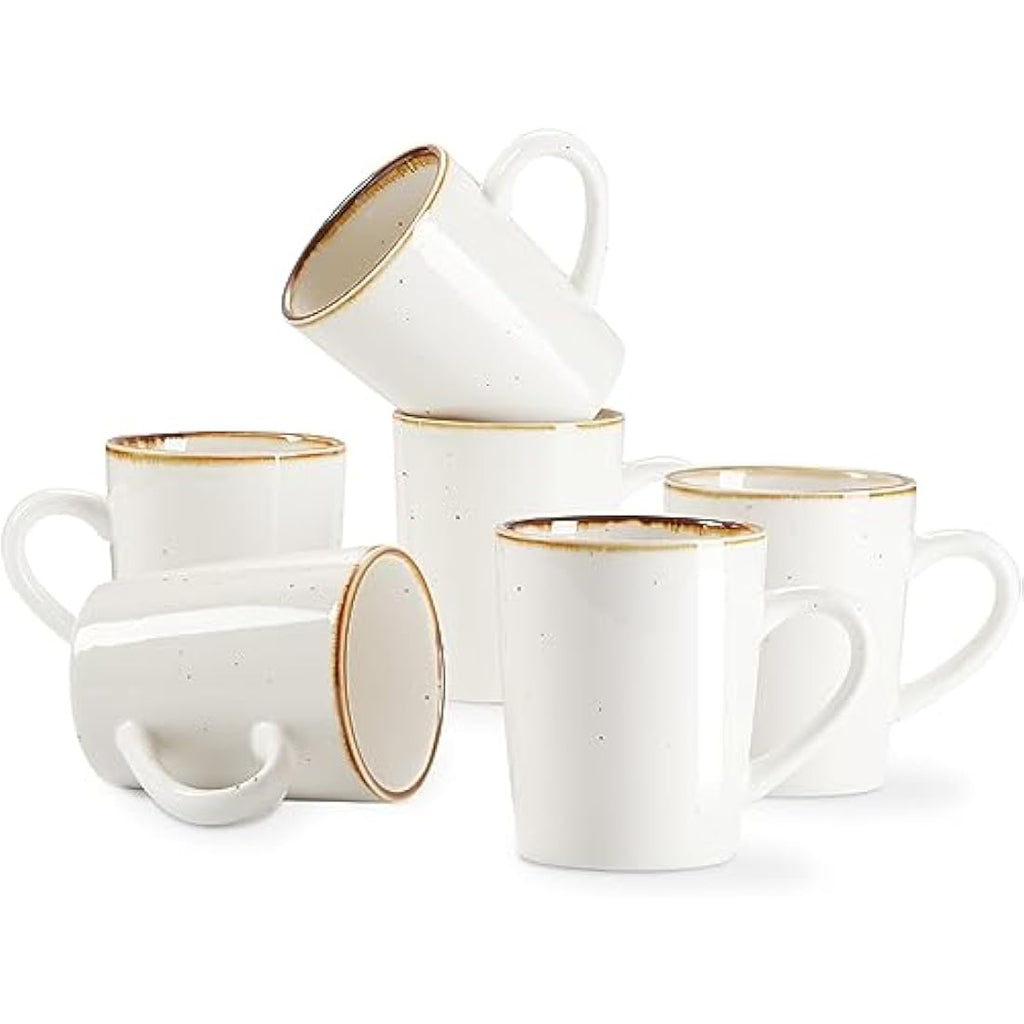ONEMORE Ceramic Coffee Mugs Set of 6 – 12oz Speckled Porcelain Cups