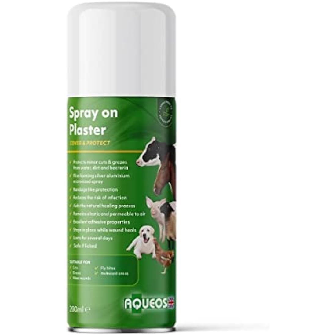 Aqueos Spray on Plaster for Pets – Silver Bandage Wound Care | 200ml