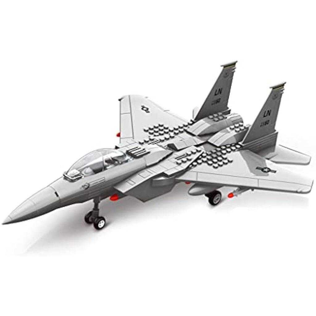 Apostrophe Games F-15 Eagle Fighter Jet Building Block Set – 227 Pieces