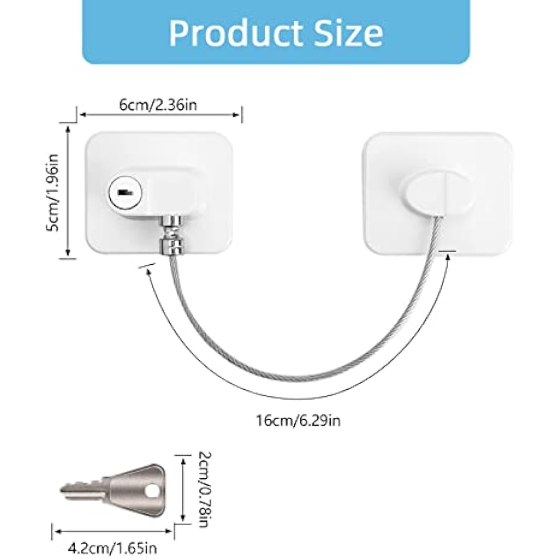Jolof Store Refrigerator Door Locks | 2-Pack White Child Safety Latches