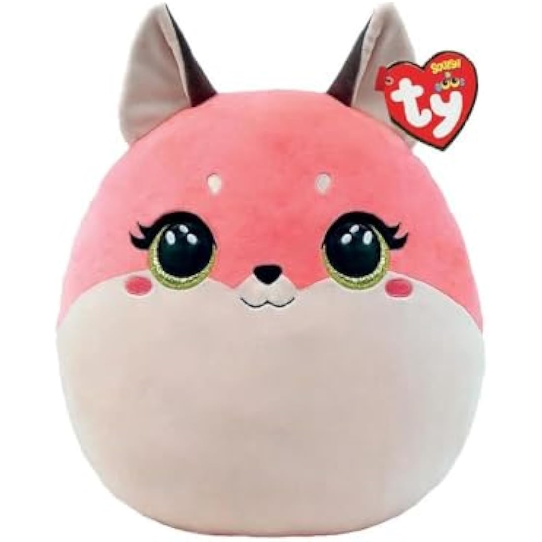 TY Squish a Boo Roxie Fox – 20cm Pink and White Plush Pillow Toy