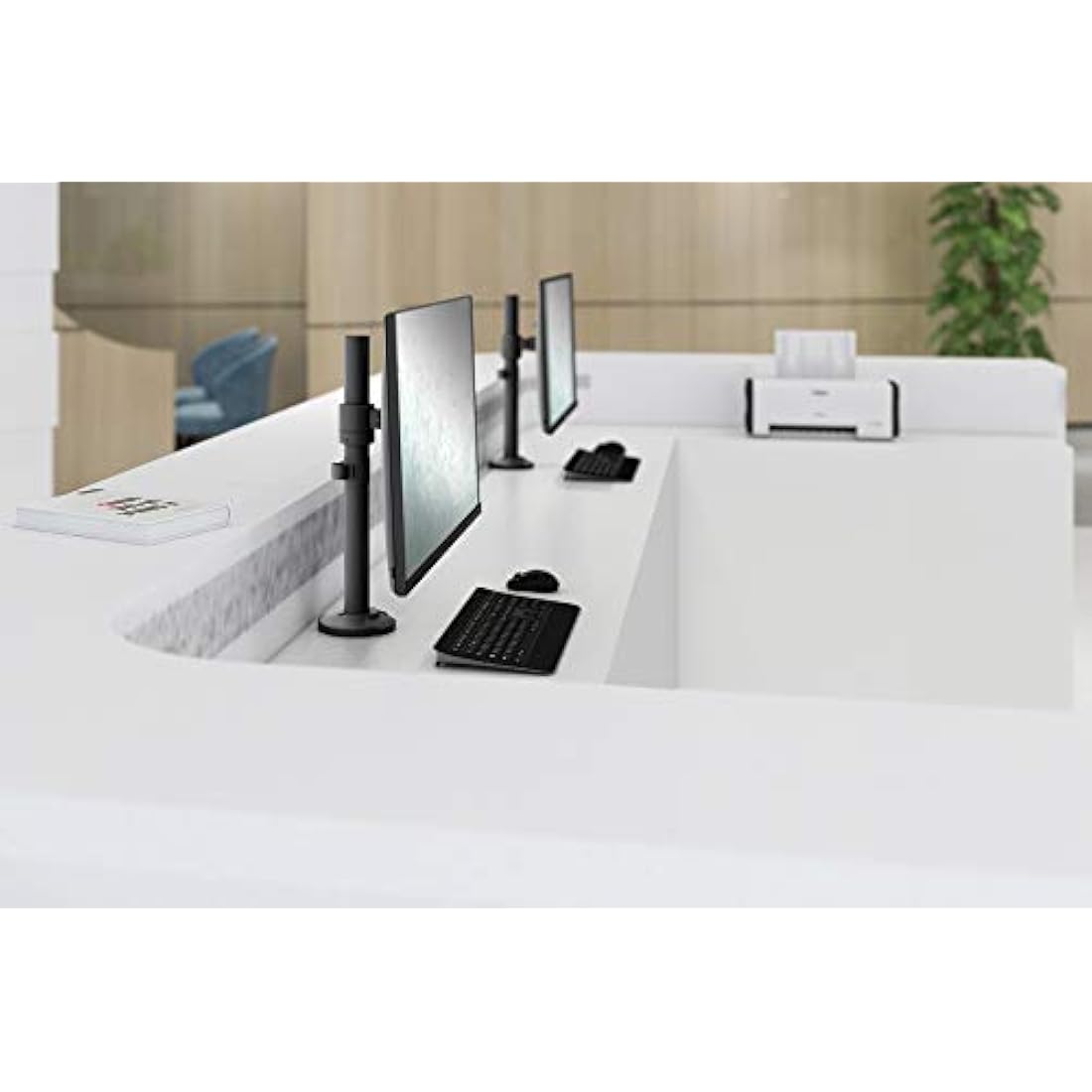 DIGITUS Monitor Mount – Single Screen Desk Clamp for 32 Inch VESA – Black