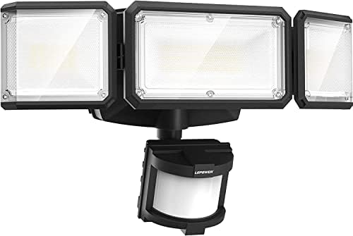 LEPOWER Battery Powered LED Motion Sensor Flood Light, 1500LM, IP65