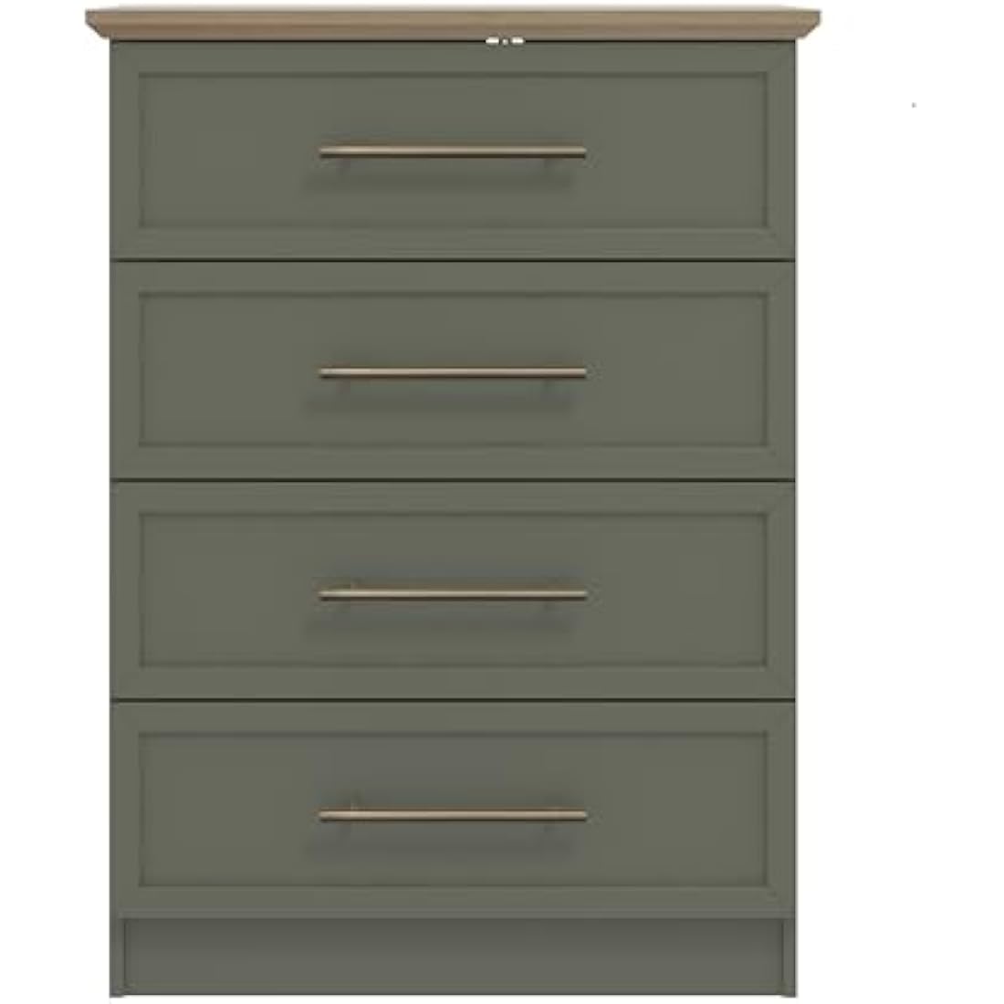 Galano Cleverton 4 Drawer Chest – Oak & Kale Green Storage Cabinet