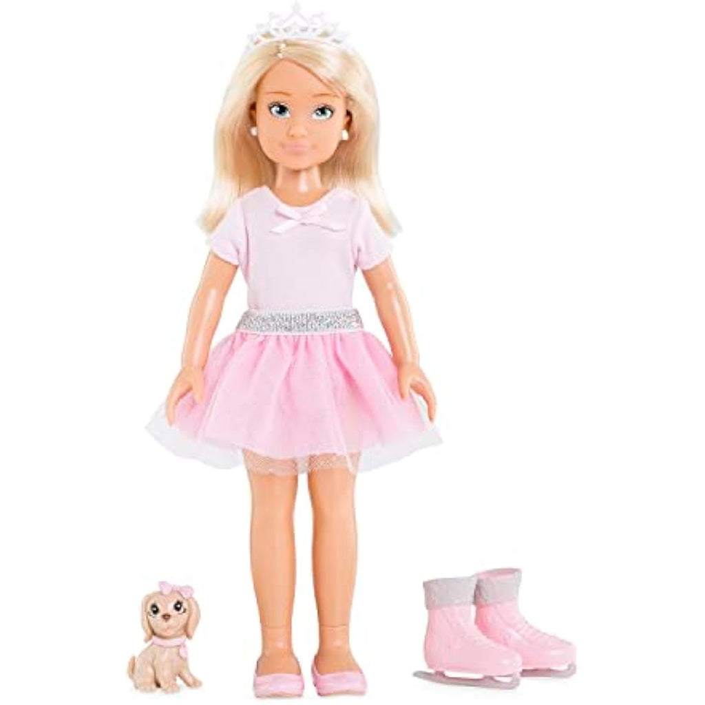 Corolle Girls Valentine Ballerina Doll Set with Dog and Ice Skates