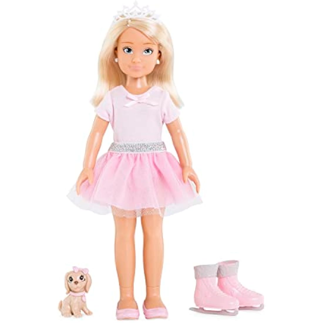 Corolle Girls Valentine Ballerina Doll Set with Dog and Ice Skates