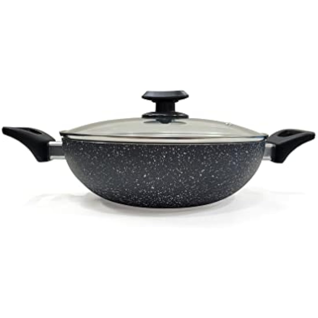 26cm Marble Non-Stick Wok | Induction Stir-Fry Pan with Lid