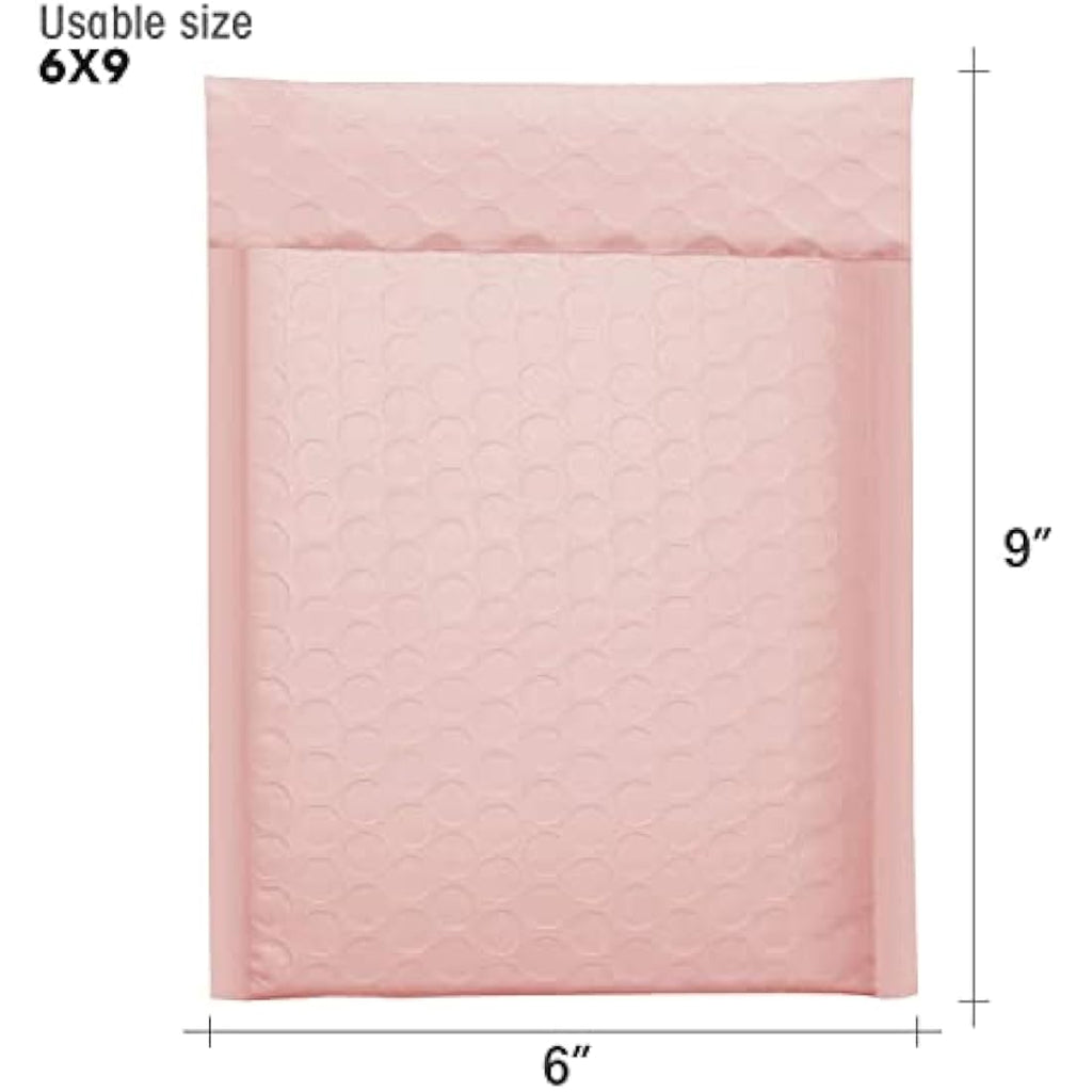 Switory 100 Pack Poly Bubble Mailers | 15.3x22.9cm Pale Pink Padded Envelopes
