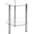 HAKU Möbel Modern Glass End Table – Chrome Steel & Tempered Glass