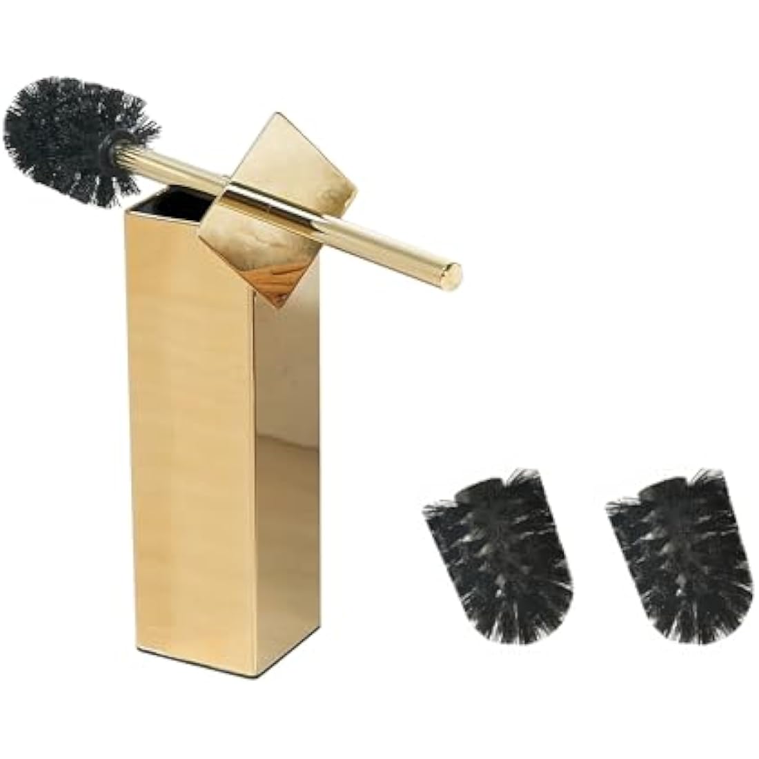 BGL Gold Stainless Steel Square Floor Standing Toilet Brush Holder